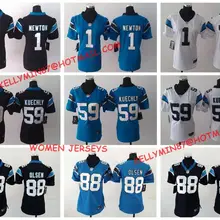 Stitiched, Carolina, Cam Newton, Luke Kuechly, Greg Olsen Для женщин Джерси