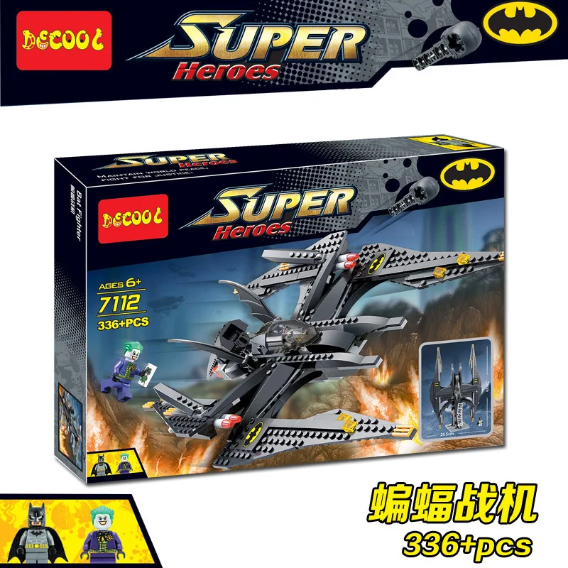 DECOOL 7112 The Batwing: The Joker's Aerial Assault Compatible with MOC 7782