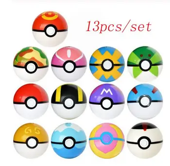 

13PCS/Set Pocket Pokemones Pokeballs Toys Ball Pokemones Squirtle Charizard Charmander Figure Inside Kids Halloween Toys