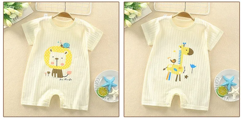 black baby bodysuits	 Cartoon Design Newborn Baby Clothes Boys And Girls Romper Pure Cotton Baby Jumpsuit Summer Short Sleeve Baby Climb Clothing Baby Bodysuits medium