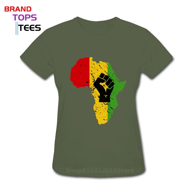 Distressed Vintage Rastafari Tops Africa Power Fist Shirt Women Rasta Reggae Music Logo T-shirt African Flag Map Tshirt - T-shirts AliExpress