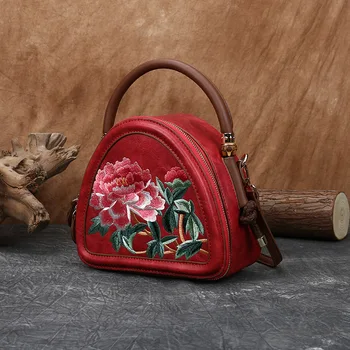 

2020 Women New Fashion Rubbing Color Retro Embroidery Large Capacity Shell Bag Shoulder Bag Tote Bag Crossbody Bag Office Daily