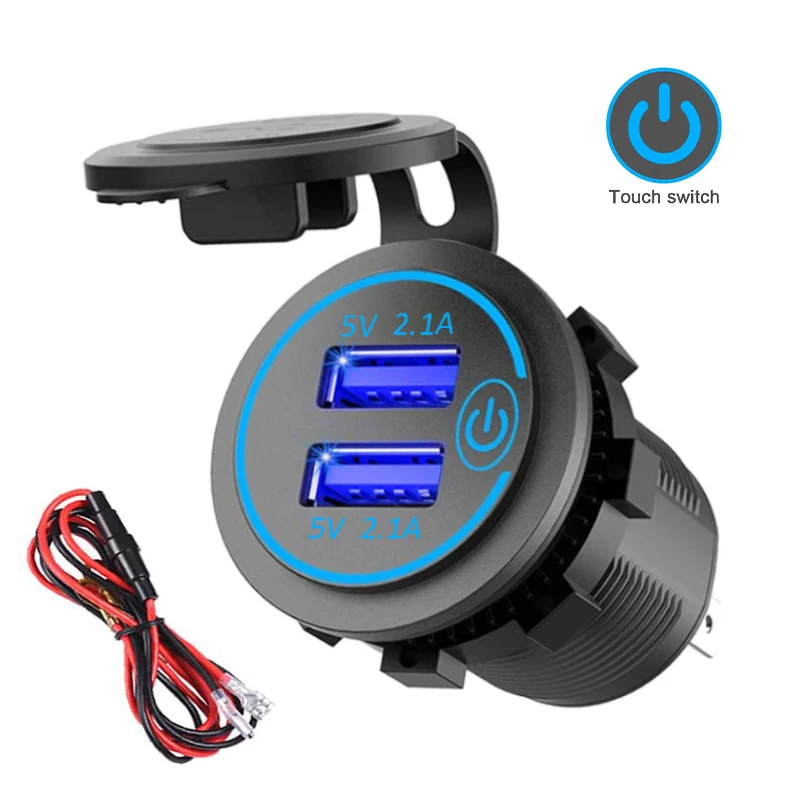 New Fast-Charger Switch-Socket Power-Outlet-Adapter Usb-Ports Rv-Boat Marine Motorcycle Dual-Usb ZembXjGAX