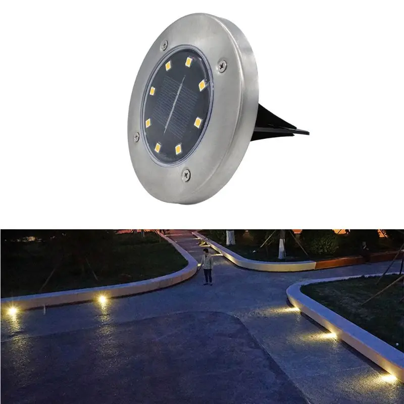 

Solar Underground 8 LED Deck Buried Light Outdoor Path Garden Path Floor Lamp