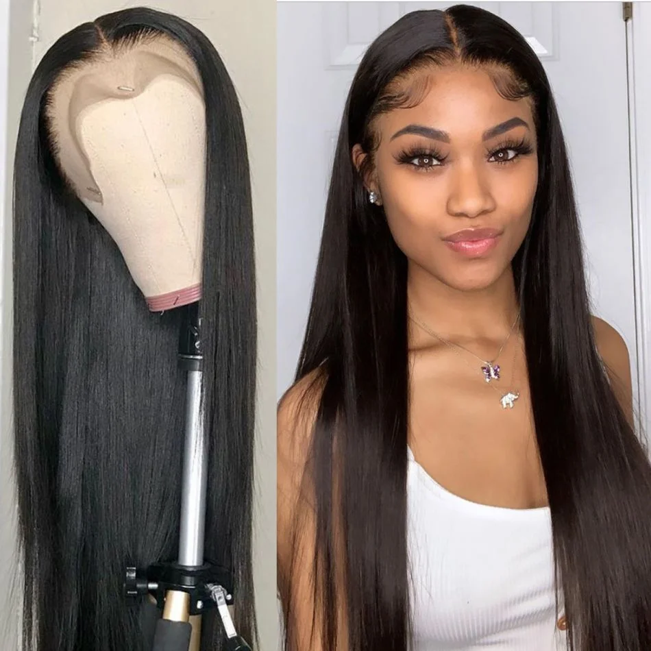Jessenia Straight Lace Front Wig Remy 360 Lace Frontal Wig 13X4 Malaysian 180% Density Straight Lace Front Human Hair Wigs
