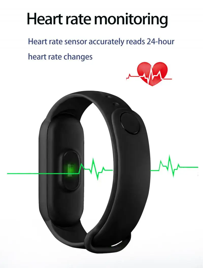 M5 Smart Bracelet Men Fitness Smart Wristband Women Sports Tracker Smartwatch Play Music Bracelet Support For Adriod IOS