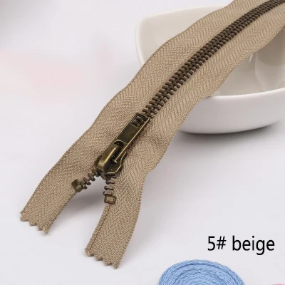 5 beige 5 шт. Meetee 3#5#20 см закрытые Металлические молнии бронзовые зубы для карманных брюк сумка портной DIY Швейные Инструменты Аксессуары для одежды - Цвет: 5 beige
