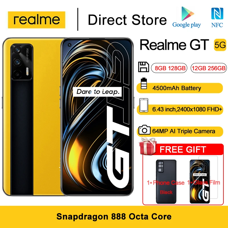 Realme gt 5g android 11 telefones celulares 6.43