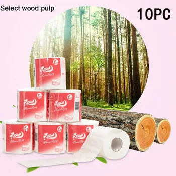 

10 Rolls Toilet Tissue Paper Hollow Replacement Roll Funny Paper Print Toilet Paper Table Kitchen Pape Papel Higienico Divertido