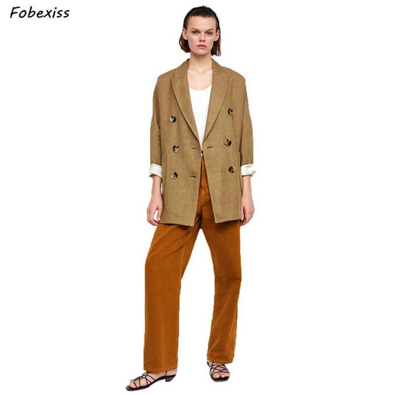 

Khaki Normcore Blazer Woman Oversized Vintage Coffe Brown Loose Plus Size Long Suit Coat Spring Autumn 2019 Streetwear Women Blazer