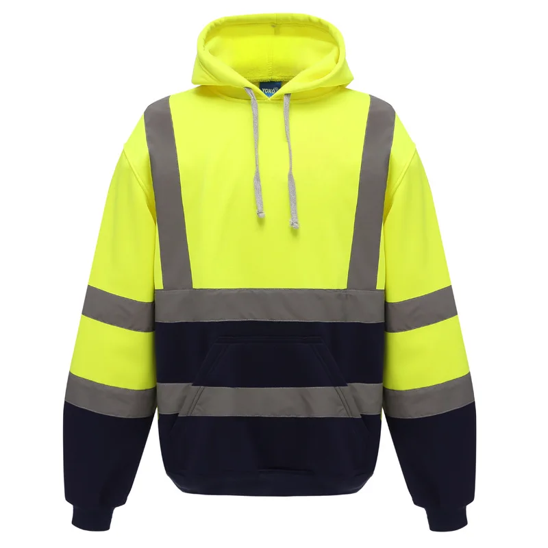 Autumn Winter New Men Women Jacket Road Warm Work Clothes High Visibility Hooded Safety Outwear Travel Outdoor Reflective Stripe