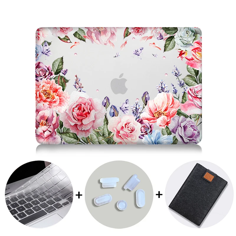 MTT чехол для ноутбука с цветочным узором и кристаллами для Macbook Air 11 13 Pro retina 13 15 дюймов с сенсорной панелью, Жесткий Чехол для ноутбука - Цвет: MB14