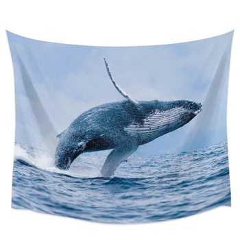

The Sea Whale Wall Tapestry Cover Beach Towel Picnic Yoga Mat Home Decoration