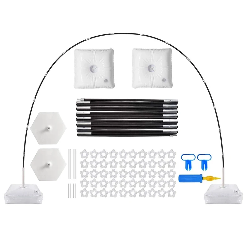 

LBER 72PCS White Balloon Arch Garland Kit Wide Adjustable Stand Set With Water Fillable Base Clips Party Decor