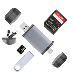 Lecteur de carte de Type C Otg lecteur de carte multifonction Six en un Port Sd/Tf/Usb ordinateur téléphone portable compatibilité multi système 