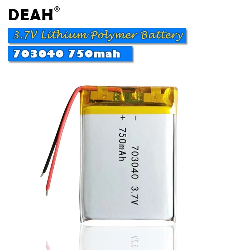 1/2 шт. 3 7 V Lipo cells 703040 750mah литиевая полимерная аккумуляторная батарея для MP3 MP4 MP5 GPS