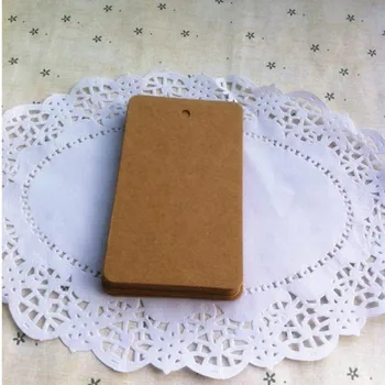

11 * 7 Cm Kraft Paper Rectangle Cardboard Label Clothing Garment Tags Words Blank Paper Id Card 200 Pcs/lot