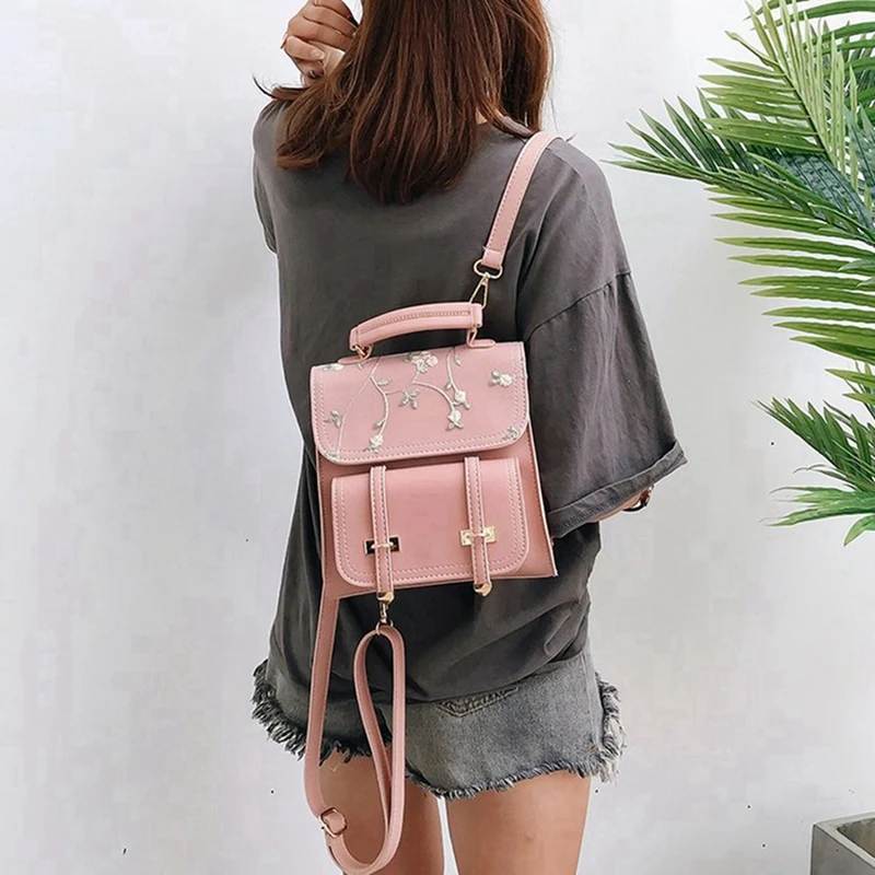 stylish camera bag Small Flower Embroidery Backpack Student Backpack Casual Mini Girl Small Backpack Stylish Backpacks cheap