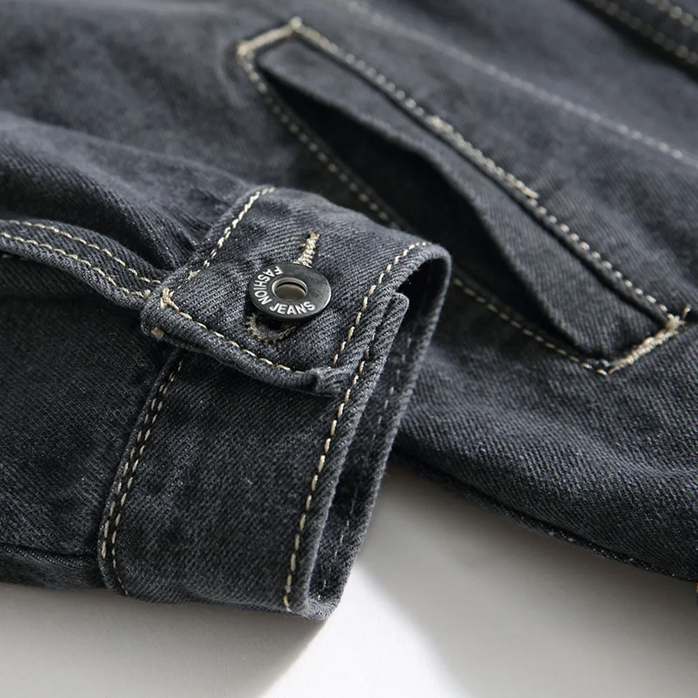 Джинсовые куртки мужские осень модные джинсы куртка пальто мужской Slim Fit повседневные пальто верхняя одежда куртки и пальто manкуртка манто