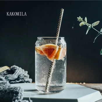 

Creative Glass Mug Cola Can Shaped Glass Mug Cold Drink Cup Cafe Beverage Juice Milk Cup Heat Resistant Drink Glass Mug