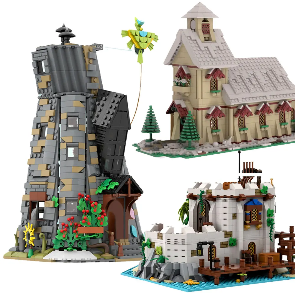 Toy Brick Winter Village Wedding Lovegood House Medieval Mill Windmill Farm Fortified Outpost 21318 Watermill Lake | Игрушки и хобби