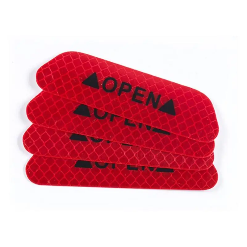 

4 pieces/set Car Sticker CAR Door OPEN reflective tape warning sign diamond level reflective Sticker
