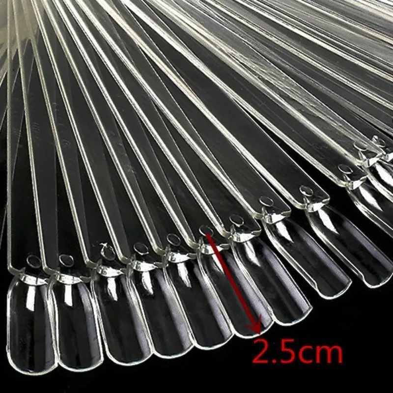 50PCS False Fake Nail Practice Polish UV Gel Salon Pro Display Chart Tool Fan-shaped Decorated Nail Art Tip Gel Decoration Stick (16)