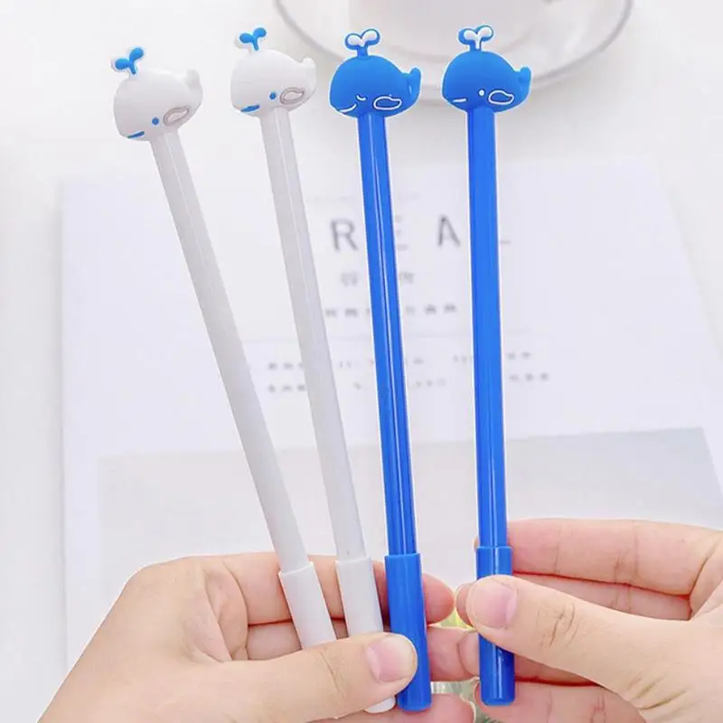

1pcs 0.5mm Gel Pen Creative Cartoon Styling Simple Small Fresh Water Whale Black Neutral Signature Pen Stationery Supplies