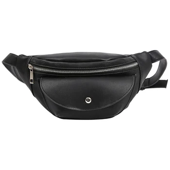

Waist Bag Female Belt Fashion Waterproof Chest Handbag Ladies Waist Pack Belly Bags Purse(Black)