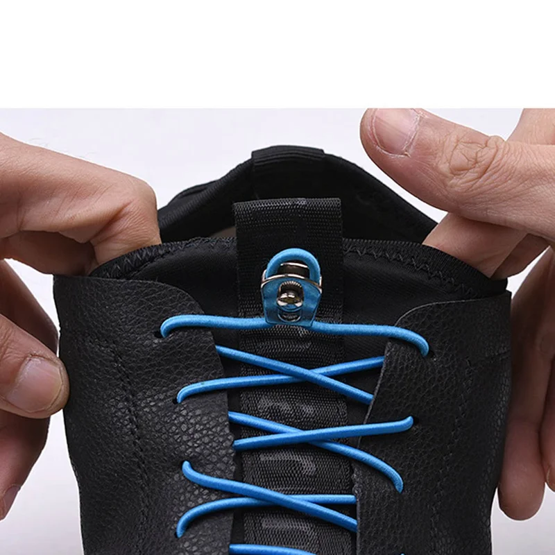 1Pair Stretching Lock Shoe Laces Elastic Sneaker Shoelaces Reflective Adjustable Shoestrings Running/Jogging/Hiking