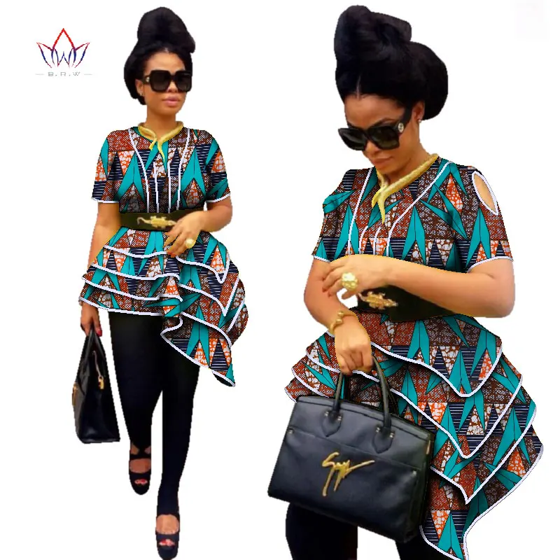 21 BRW Africa Style Women Modern Fashions Womens Tops Dashiki African Print Tops Shirt Plus Size M-6XL Women Clothing WY2576 - Цвет: 21