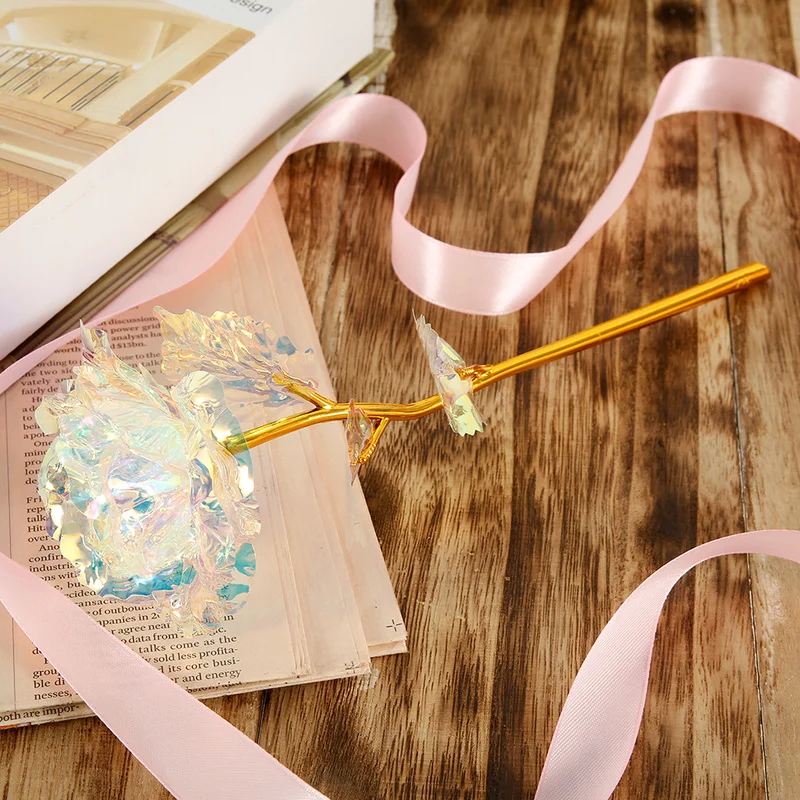 Золотая фольга Rose Met Liefde основа Everlasting Crystal Moederdag подарок De Beste Keuze Woondecoratie роза искусственные цветы