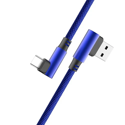 Blue PHOMAX 1 м usb type C 90 градусов дизайн Быстрая зарядка usb c кабель type-c шнур для передачи данных зарядное устройство для samsung S8 S9 Xiaomi mi8 6 5 huawei - Цвет: Blue