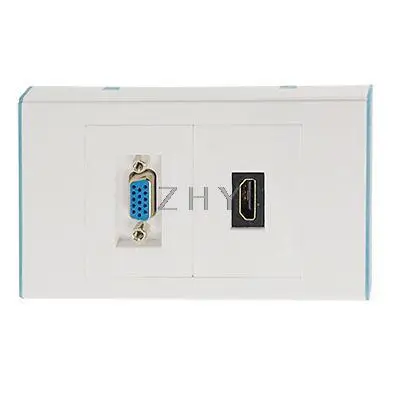 

VGA HDMI Wall Mounting Panel Socket Dual Jacks Plate