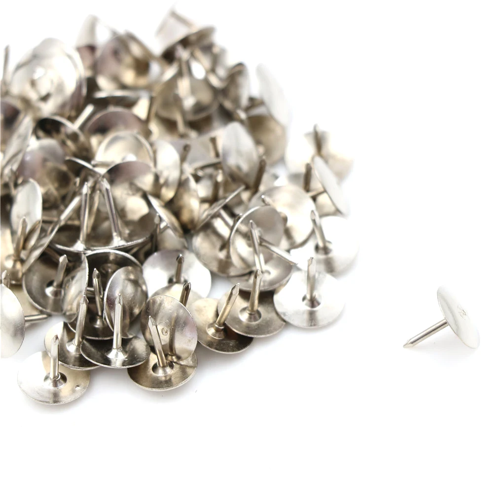 80 Pcs Silver Thumbtacks Tone Corkboard Photo Push Pins,push pins