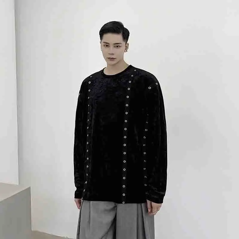 가을 스웨터 패션 맨 남성 장식 벨벳 2020 새로운 청소년 풀오버 캐주얼 느슨한 Liuding ins