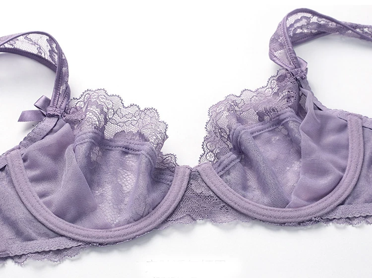 CINOON Ultrathin Lingerie set plus size bras A B C D Cup sexy bra set transparent women underwear Embroidery Lingerie bralette (15)