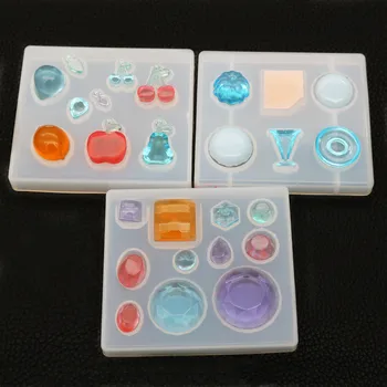

Silicone Mold Earring Chams Necklace Pendant Fruit Round Jelly Chocolate Mold For jewelry Making Tools