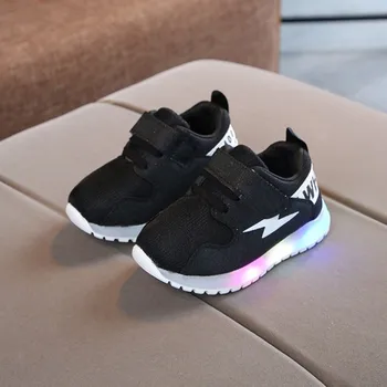 

New Children led sneakers Kids Baby Boys Girls Mesh Led Light Luminous Sport Run Sneakers Shoes 2019