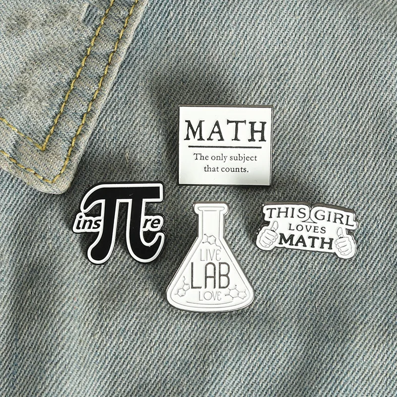 Gift Mathematics Enamel Pin Math and Science Brooches Backpacks Lapel Pins Badge Cartoon Metal Jewelry for Friends mathematics enamel pin
