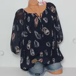 Женская летняя Свободная блузка в пляжном стиле, рукав до локтя, шнуровка, v-образный вырез, повседневные топы, рубашки размера плюс