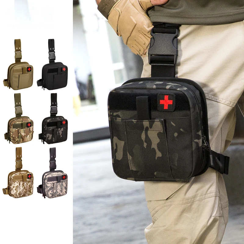 Outdoor Tactical Leg Pouch West Bag Waterproof Military Molle System First Aid Set Medical Pouch Hiking Hunting Trekking Leg Bag