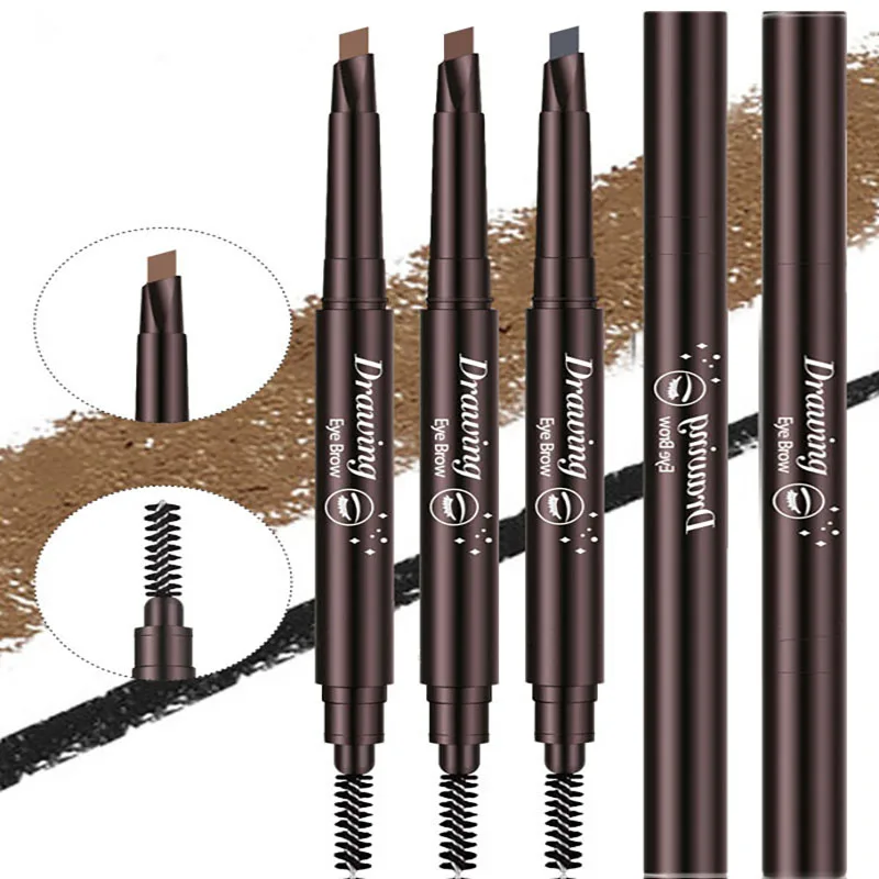 

New Arrivals Eyebrow Pencil Natural Waterproof Rotating Automatic Eyebrow Pencil with Brush Brown Beauty Cosmetic Tool