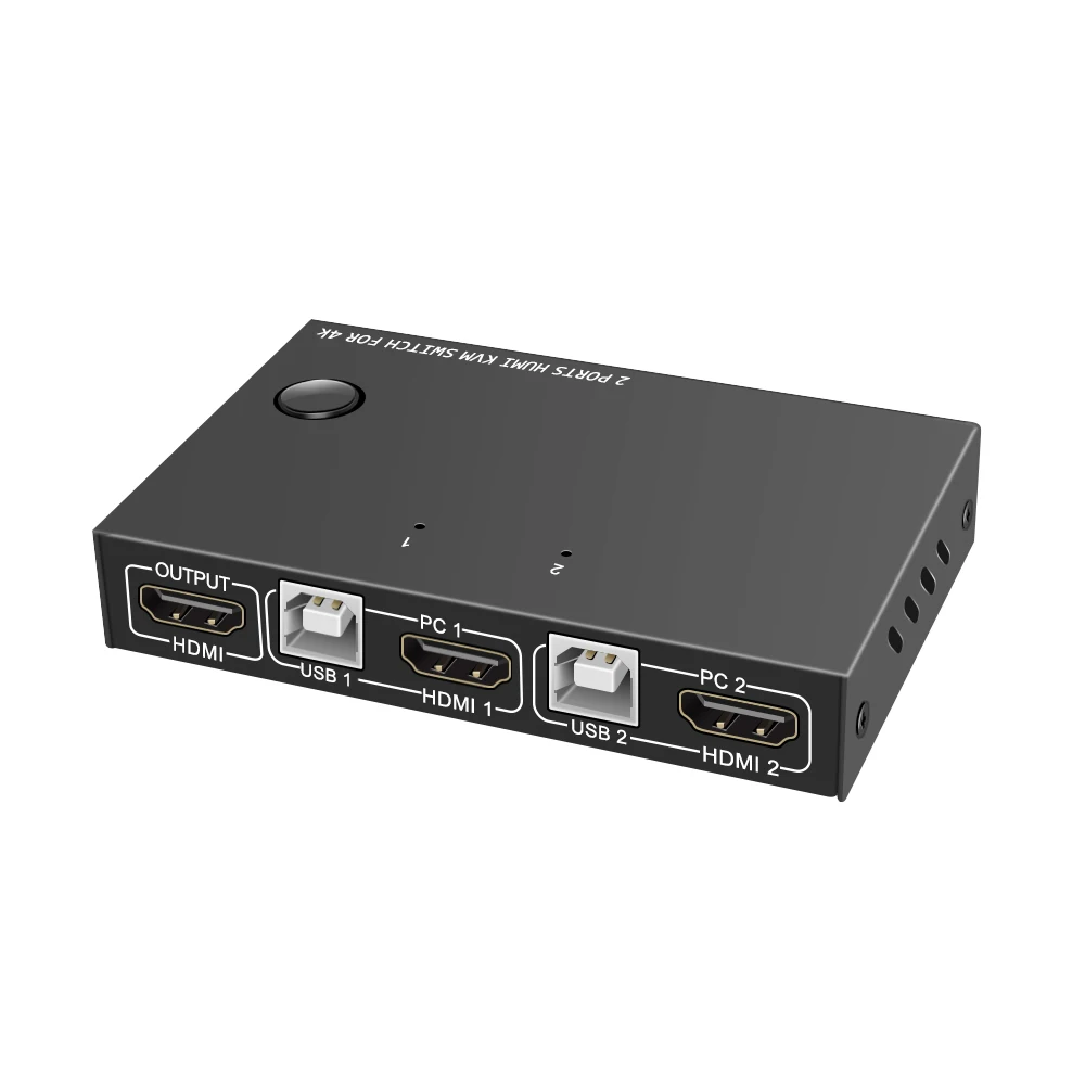 Переключатель KVM 4K с 2 портами HDMI USB сплиттер для совместного использования
