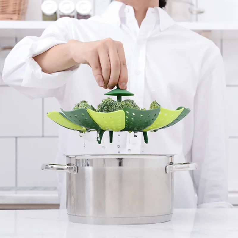 

Multi-function Food Steamer Lotus Steamer Creative PP Foldable Household Fruit Plate Plastic Steamed Kitchen Small Steamer