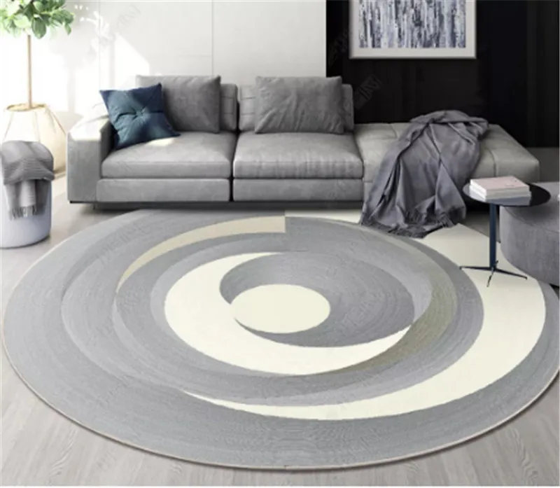 Nordic Geometric Round Carpets For Living Room Rug Big Size Decoration Office Hotel Home Carpet INS Popular Bedroom Floor Mat
