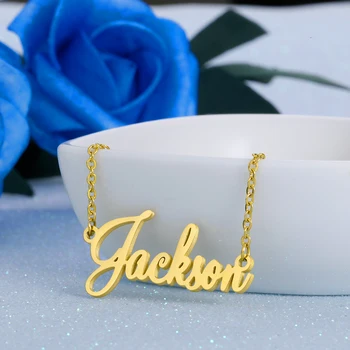 

Personalized Name Necklace Stainless Steel Necklace for Men Women Kid Birthday Anniversary Festival Gift Most Font Can Choose