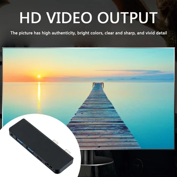 

Dual Type-C HUB 4K HDMI USB-C Audio Adapter Converter 5Gbps 2 USB 3.0 Splitter for Household Computer Accessories