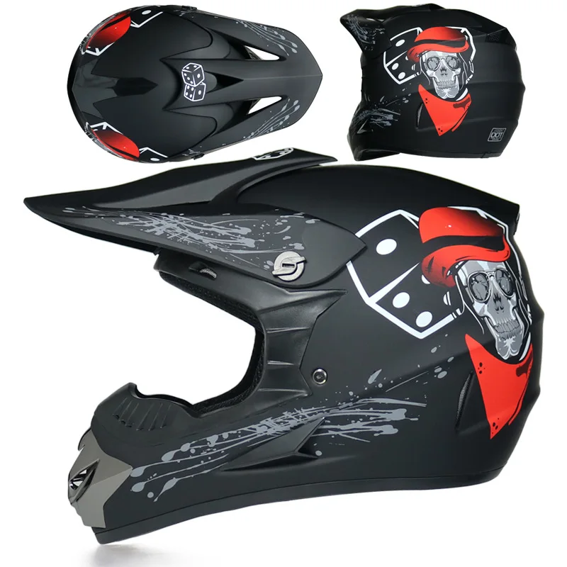 3 Pcs Gift Motorcycle Helmet Off-road Bike Downhill AM DH Racing Cross Helmets 