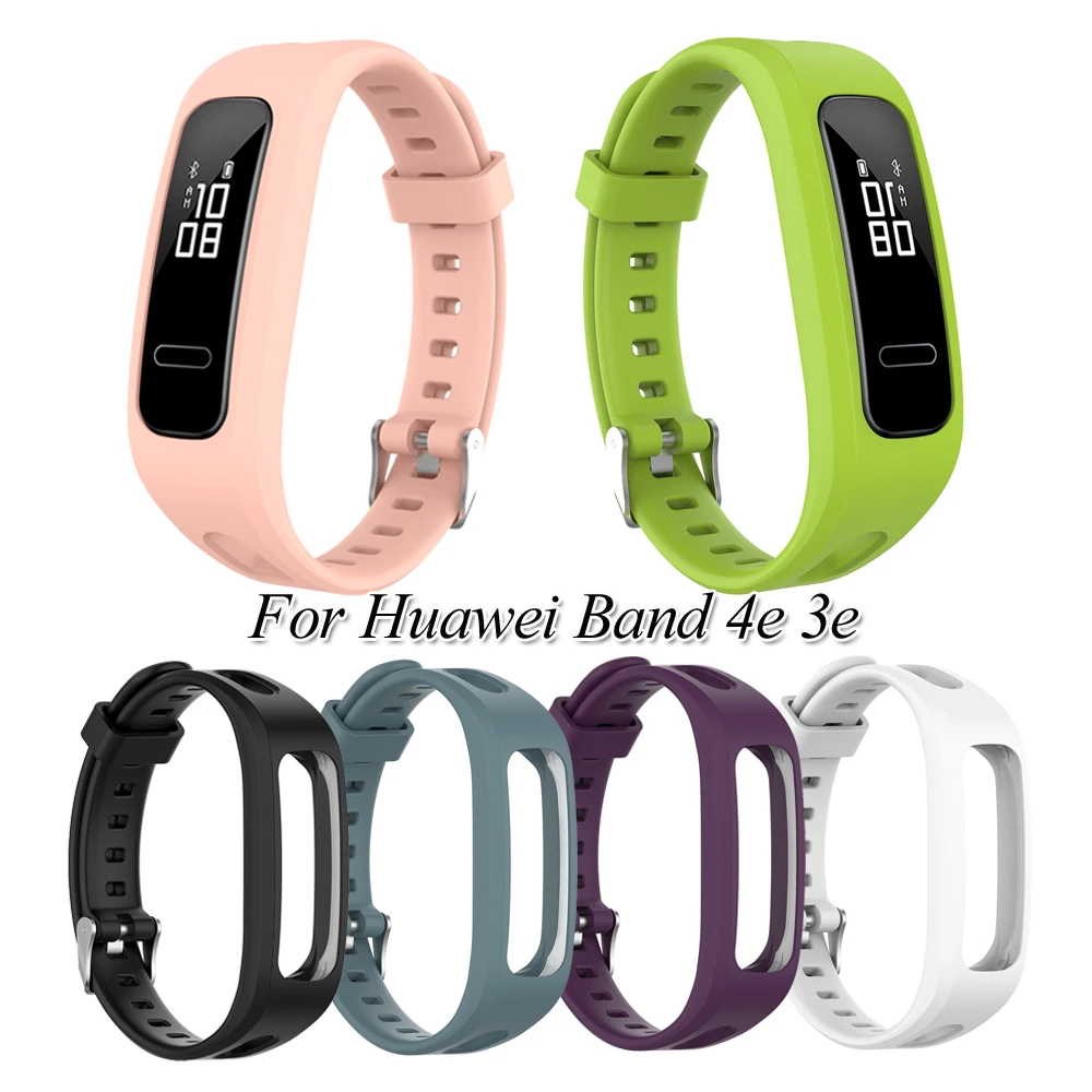 Ремешок силиконовый для Huawei Band 4e 3e Honor 4 регулируемый спортивный сменный Браслет